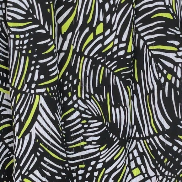 Worthington Plus Size 1X Tunic Top Black White Green Geometric - Picture 2 of 6